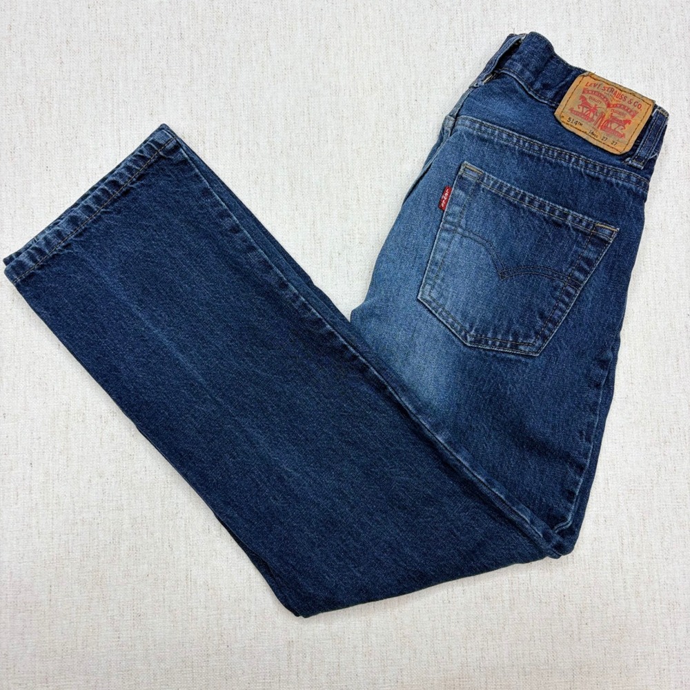 Levis 514 Slim Straight Jeans Boys SZ 14 Regular Blue Denim W27 L27 Medium Wash